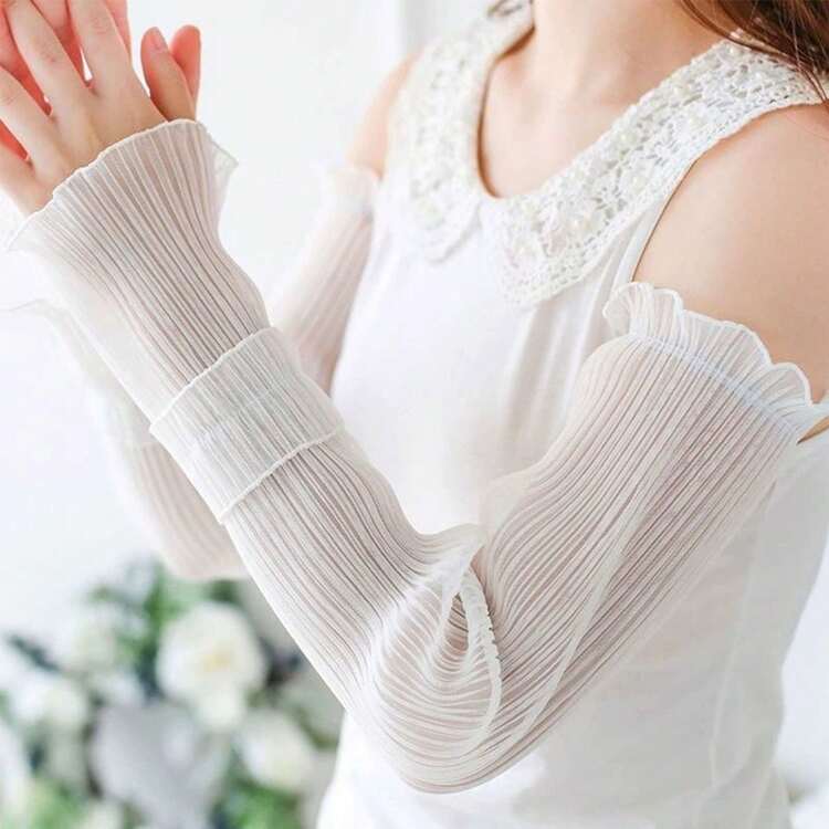 1 Miếng Ren Chống tia cực tím Thoáng khí Ống tay áo Đối với phụ nữ , Gầy Lái Găng tay Cho mùa hè Đạp xe - Nhiều màu - Xem 10