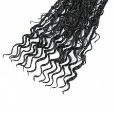 Tóc tết hộp Goddess 24 inch móc cho phụ nữ, 1 gói tóc tết hộp Crochet, tóc tết hộp Boho móc sẵn, tóc tết tổng hợp (1B#)) - màu đen - Xem 6