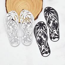 1PC Beach Slippers Metal Cutting Dies Flip Flops Die Cuts For DIY Scrapbooking Album Card Making Paper Crafts - Silver - View 1