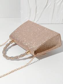 Women's Rhinestone Handbag Clutch Purse Crystal Mini Bow Knot Evening Bag Top Handle Shoulder Bag Chain Bridal Bag, Perfect For Party, Wedding, Prom, Formal Occasion, Matching With Wedding Dress, Formal Gown, Prom Dress, Birthday Dress, Party Dress