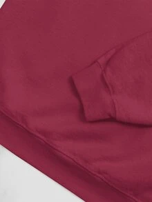 Men Hoodies - 酒紅色 - 查看 4