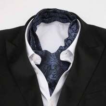 Bufanda larga reversible retro para hombre, bufanda casuales de caballero, bufanda formal de negocios para primavera, otoño e invierno, accesorios de camisa de traje de fiesta casual estilo ascot, excelente regalo boho