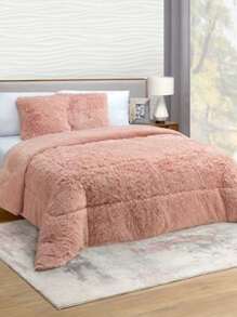 Cobertor Pelo Alto Suave y Calientito Individual - Rosa - Ver 1