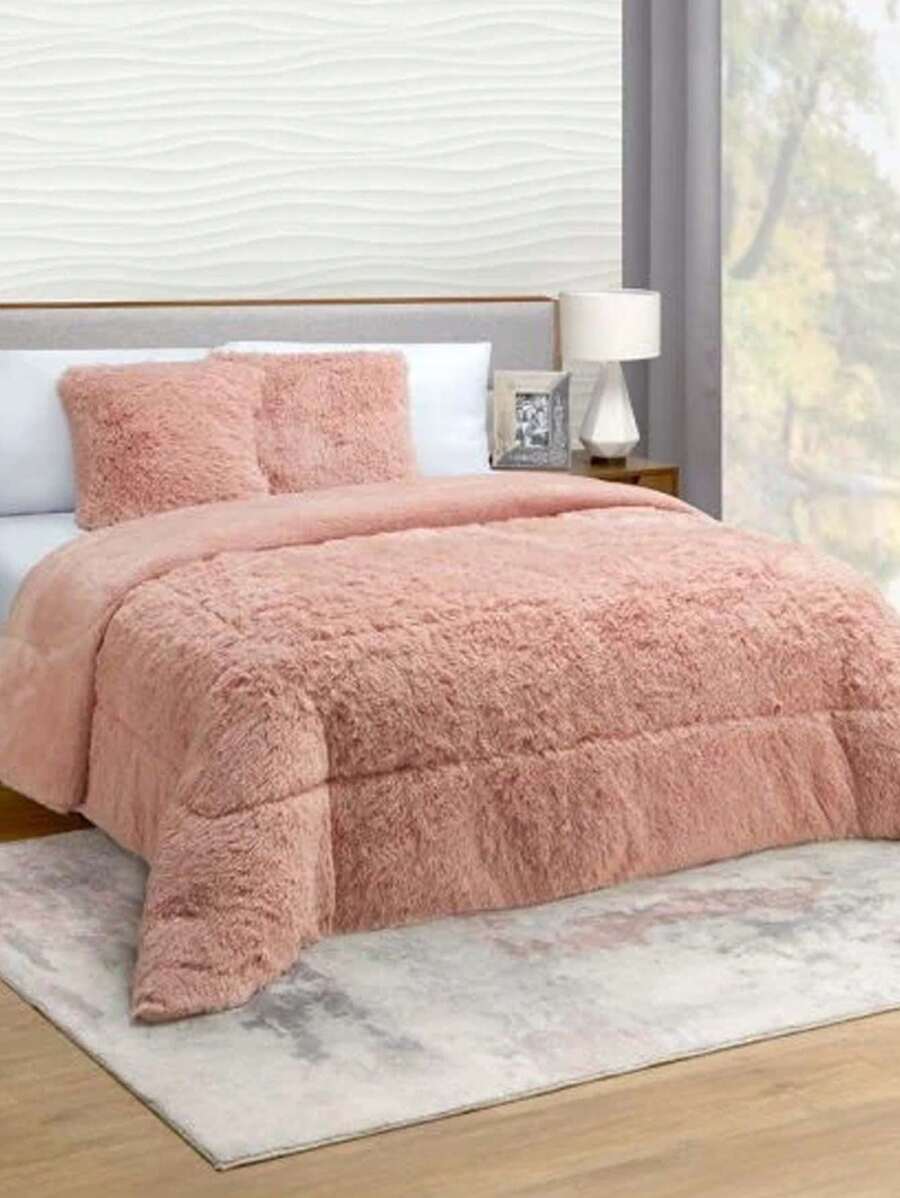 Cobertor Pelo Alto Suave y Calientito Individual - Rosa - Ver 1