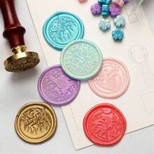 100 颗/袋樱花形封蜡珠，适用于蜡封印章，非常适合装饰卡片信封、婚礼请柬、礼品包装、返校、学校用品 - 荷粉色 - 查看 5