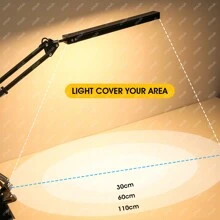 OYAJIA LED Desk Lamp, Adjustable Swing Arm Table Lamp With Clamp,Eye-Caring Architect Desk Light,Dimmable Lamp For Home Office With USB,3 Lighting Modes With 10 Brightness Levels,10W - Black - View 6