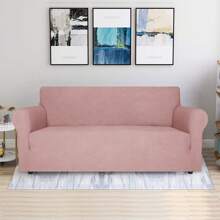 YSTYLE Sofa Cover 1/2/3/4 Seats With Armrests, Stretch Couch Cover, Heavyweight Winter Slipcover, Non-Slip Sofa Cover Washable - Pink - View 3