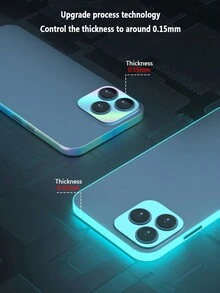 1入組彩色發光邊框膜與鏡頭貼紙，適用於 iPhone 15 Pro Max/15/Pro/15 Plus/15/14/13/12 系列 - 炫彩 - 查看 6