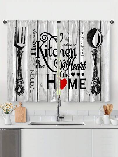 2 Piezas Nuevas Cortinas Con Ventana Para Cocina De Diseño Minimalista De Tenedor Y Cuchillo - Juego Corto De Cortinas De Estilo Bohemio Con Tratamiento De Ventana Floral, Incluyendo Cortina Con Volante Y Cortina Cafe - Diseño De Bolsillo De Varilla, Fácil De Instalar. Perfecto Para La Decoración De La Habitación, Estudio, Cafetería Y Sala De Estar.