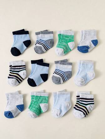 12雙/套中性束口襪,純色款式,中性色彩