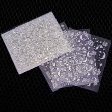 6 Tờ Hình Dán Móng Tay Hình Sao và Mặt Trăng Khổ Lớn 6 Tờ Hình Dán Móng Tay Hình Sao, Mặt Trăng, Hành Tinh Màu Bạc Hình Sao Laser Ba Chiều Tự Dính Hình Dán Móng Tay Tự Làm Thiết Kế Móng Tay Trang Trí Móng Tay Phụ Kiện Làm Móng - Bạc - Xem 7