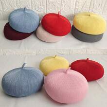 1入狗狗貓咪貝雷帽,春季新時尚裝扮,直徑5.1英吋,配可調節下巴彈性帶,建議手洗,時尚服裝耐用 - 紅色 - 查看 6