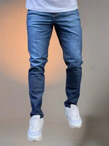 Men Jeans - 深色水洗藍 - 查看 2
