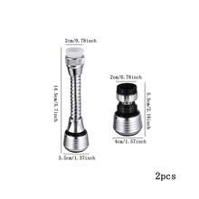 2入組家庭廚房360度旋轉水龍頭,泡沫設備,擴散器,水龍頭噴嘴過濾器,轉接器套組 - 銀色 - 查看 7