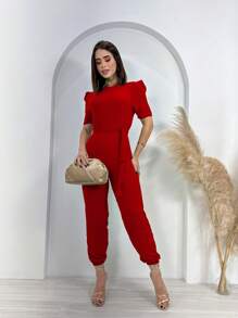 Women Jumpsuits - 紅色 - 查看 3