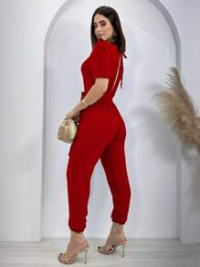 Women Jumpsuits - 紅色 - 查看 2