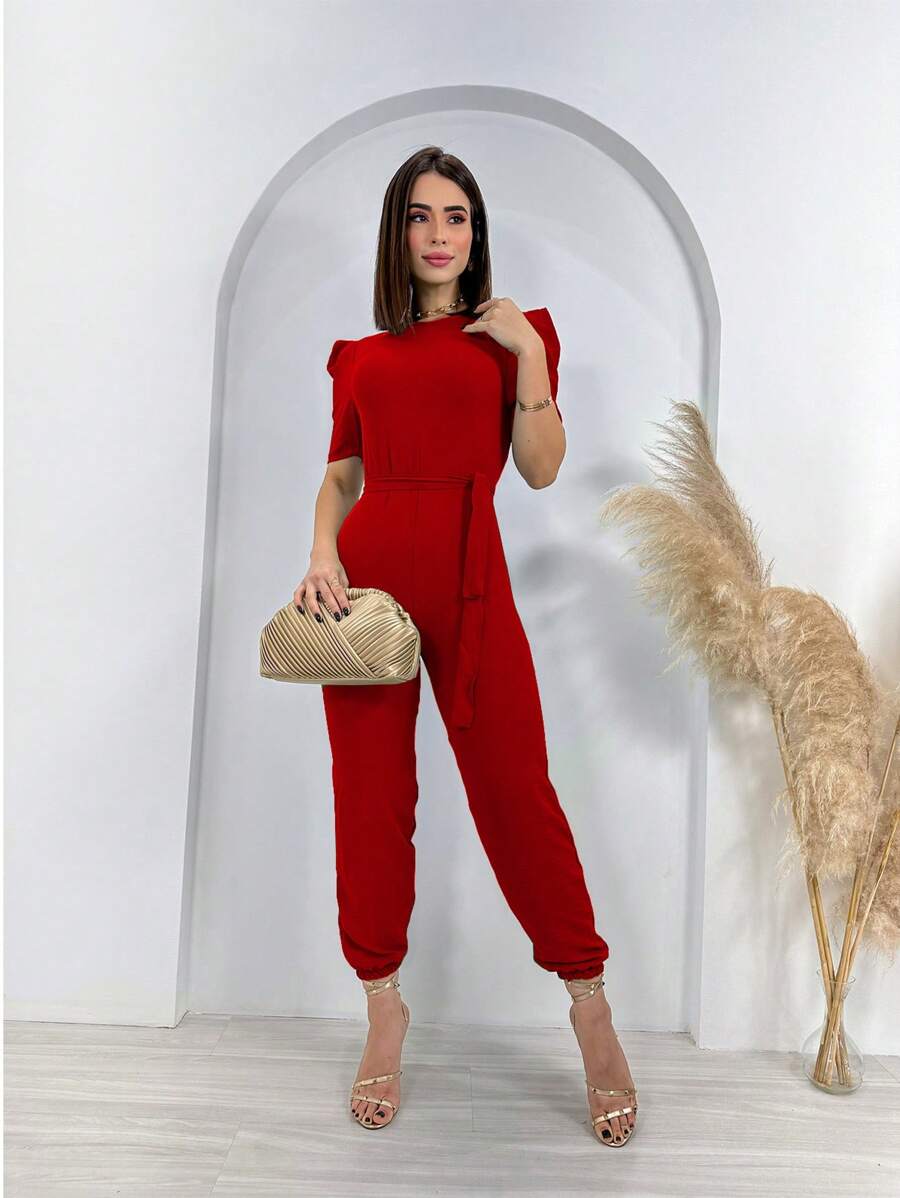 Women Jumpsuits - 紅色 - 查看 1