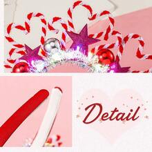 DRESBE Light Up Valentine's Day Headband Red LED Heart Headbands Valentine Party Hair Accessories For Women And Girls - Red - View 6