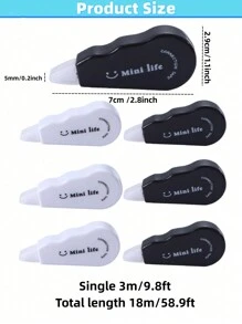 6入組修正帶套裝 - 黑與白 - 查看 3