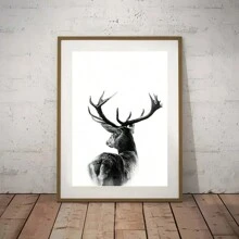 HALFLEMART 1 Miếng In hươu Rừng Thú vật tranh sơn dầu Treo tranh Trang trí In Phòng Phòng ngủ Giáng sinh Năm mới Qủa tặng Khung trang trí - Nhiều màu - Xem 4