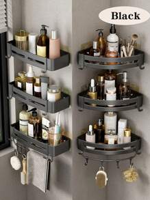 1 件浴室置物架，三角形淋浴架，无需钻孔储物架，马桶/淋浴角落铝合金收纳架家居浴室装饰浴室配件浴室收纳秋季装饰返校 - 彩色 - 查看 4