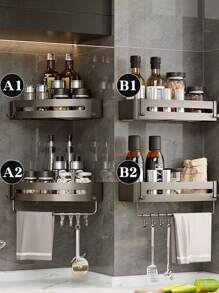 1 件浴室置物架，三角形淋浴架，无需钻孔储物架，马桶/淋浴角落铝合金收纳架家居浴室装饰浴室配件浴室收纳秋季装饰返校 - 彩色 - 查看 2