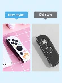 1 witte TPU beschermhoes met tabbykat en bloemenpatroon, wordt geleverd met 2 willekeurige joystickdoppen, compatibel met Switch2/Switch/OLED/Lite, nieuwe Switch2 (2025) bevat geen joystickdoppen