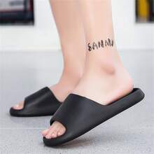 Men's Soft & Comfy Open Toe Slippers, Suitable For Home, Bathroom, Beach, Swimming Pool Etc. - Black - View 4