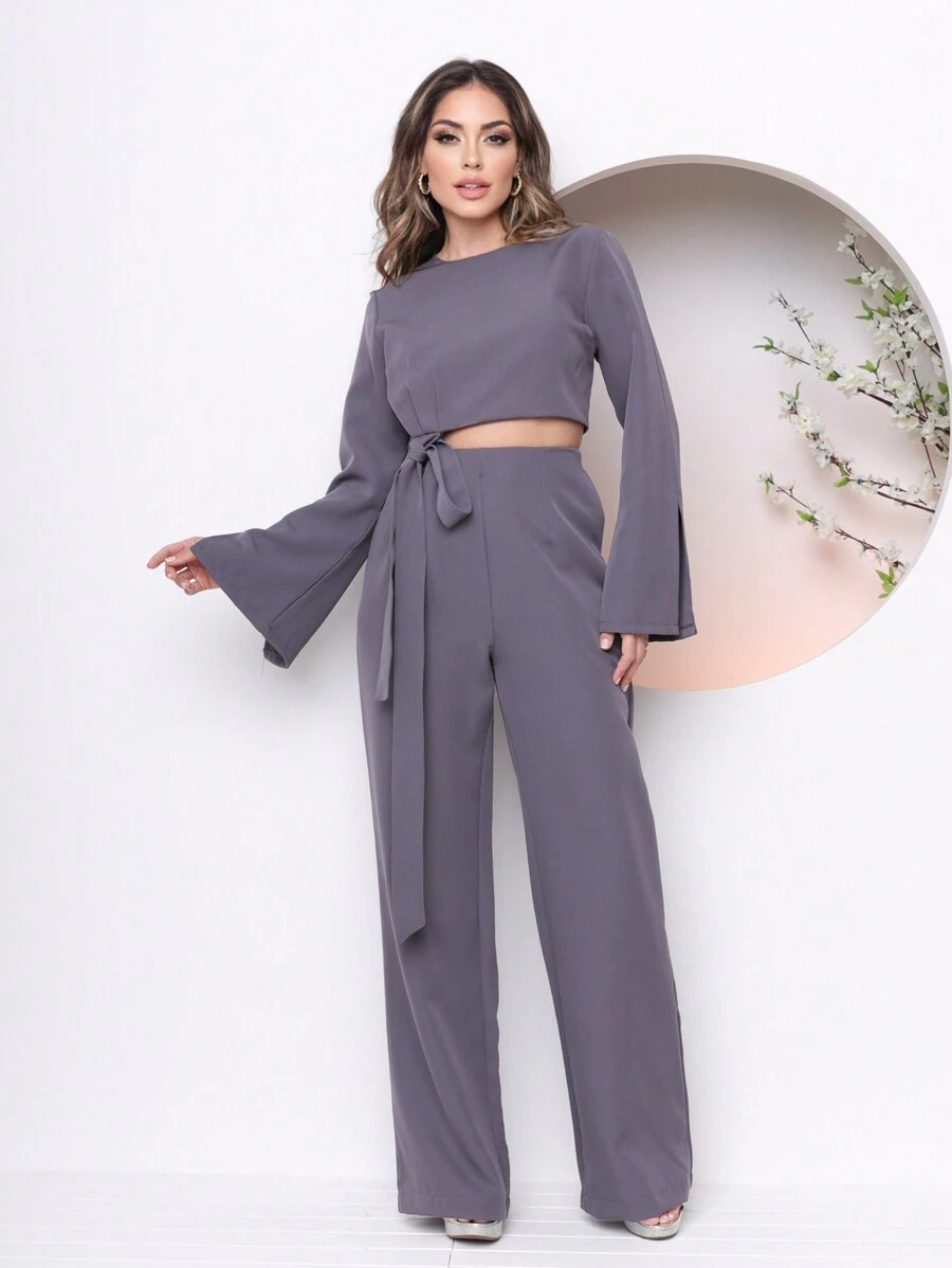 Women Two-Piece Outfits - Màu xám đen - Xem 1