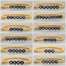 1 Miếng Tối giản Và Khác Tiếng Anh 18K Mạ vàng Đồng Hạt Của phụ nữ Vòng tay , Gấp lại , Ngày lễ Mẹ Qủa tặng , Qủa tặng - vòng tay bảng chữ cái - Xem 7