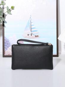 2024 New Women's Multifunctional Wrist Bag Long Double Zipper Mobile Phone Wallet - Black - View 2