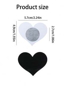 10入組愛心乳貼,乳房飾品,胸貼,調情用品,性感服飾配件,舞會配件 - 黑色 - 查看 8