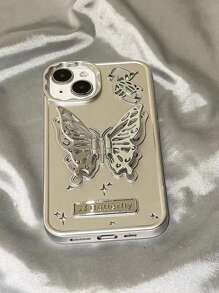 夏季 Y2k 蝴蝶立体秘密支撑创意手机壳 银色 适用于 防水防震防摔防刮 - 銀色 - 查看 8