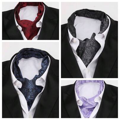 1 st. Retro herr vändbar skjorta lång halsduk, casual gentleman halsduk, affärsformell vårhöst och vinterhalsduk, casual festkostym skjorta accessoarer ascot halsduk utmärkt present boho herraccessoarer herrhalsdukar