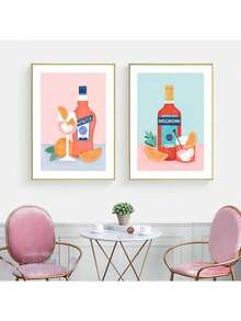 1 Miếng Hoạt hình Treo tranh Màu hồng HD tranh sơn dầu Bức tranh sơn dầu Áp phích In Nhà  Phòng ngủ Phòng khách Trang trí Qủa tặng Khung trang trí - C - Xem 6