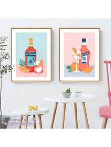 1 Miếng Hoạt hình Treo tranh Màu hồng HD tranh sơn dầu Bức tranh sơn dầu Áp phích In Nhà  Phòng ngủ Phòng khách Trang trí Qủa tặng Khung trang trí - C - Xem 5