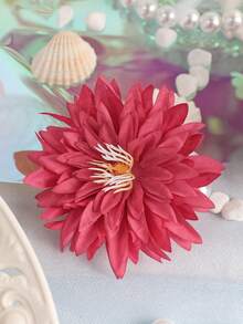 10pcs Artificial Red Chrysanthemum Flowers, Great For Home Decoration - Red - View 5