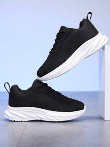 Kids Shoes, Kids Sports Shoes, Kids Flat Shoes, Boys Sports Shoes, Girls Sports Shoes, Unisex Kids Breathable Mesh Casual Sports Shoes, Non-Slip Running Student Sneakers - Black - View 9