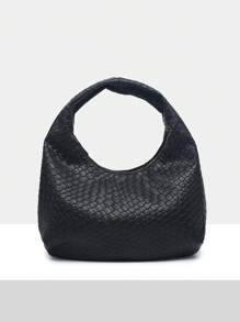 1 Stück Damen Vintage Minimalist Lässig Häkel Kunstleder Tasche mit Muschelmuster, eine Schulter Umhängetasche, geeignet für Ausflüge, Dates und den täglichen Gebrauch