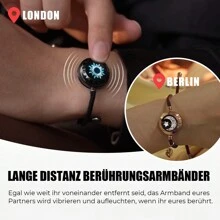 Totwoo Single Bracelet – Long Distance Relationship Bracelet For Couples | Smart Jewelry His And Hers Touch Bracelets For Couples(Work In Pairs) - Milan Rope/Black - View 3