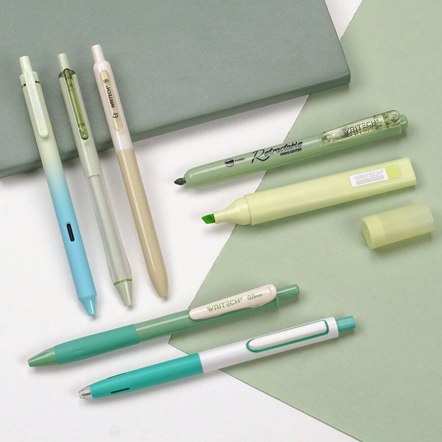 WRITECH Gel Pens Journaling Highlighters Journal Set Aesthetic Assorted Pastel Color Ink 0.5mm