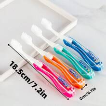 1pc Foldable Soft Bristles Portable Travel Toothbrush - Pink - View 2