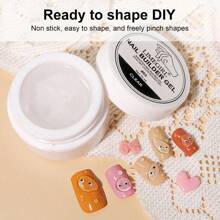 LIMEGIRL 美甲凝胶套装 - 透明硬胶，适用于美甲、固体凝胶、雕塑凝胶，不粘腻，可用于延长指甲，颜色可选透明、粉色、白色，可用于雕刻指甲，适合沙龙和家庭使用。 - 無色 - 查看 6