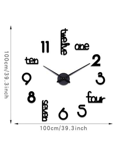 1pc 39.3 Inch Diy Acrylic Wand Clock, Klok Living Room ation,Home ,Room Bedroom Dormitory Back To School view 2