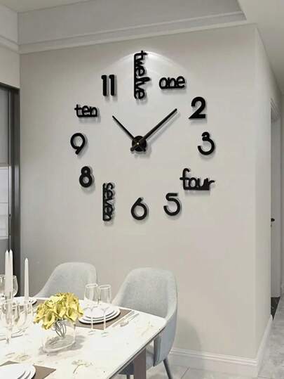 1pc 39.3 Inch Diy Acrylic Wand Clock, Klok Living Room ation,Home ,Room Bedroom Dormitory Back To School view 3