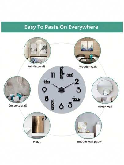 1pc 39.3 Inch Diy Acrylic Wand Clock, Klok Living Room ation,Home ,Room Bedroom Dormitory Back To School view 6