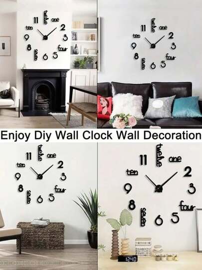1pc 39.3 Inch Diy Acrylic Wand Clock, Klok Living Room ation,Home ,Room Bedroom Dormitory Back To School view 5