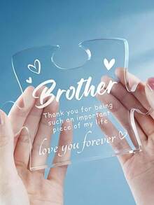 Brother Gift, Sibling Birthday Present Acrylic Building Blocks, Best Brother Gift Ideas For Christmas, Graduation And Weddings - White - View 3