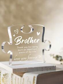 Brother Gift, Sibling Birthday Present Acrylic Building Blocks, Best Brother Gift Ideas For Christmas, Graduation And Weddings - White - View 1