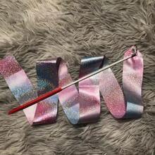 1 条闪亮星形/渐变艺术体操丝带，飘逸丝绸舞蹈丝带训练工具（1 米、2 米、4 米、6 米） - 閃星 - 查看 1